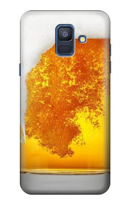 W2391 Beer Glass Hard Case and Leather Flip Case For Samsung Galaxy A6 (2018)