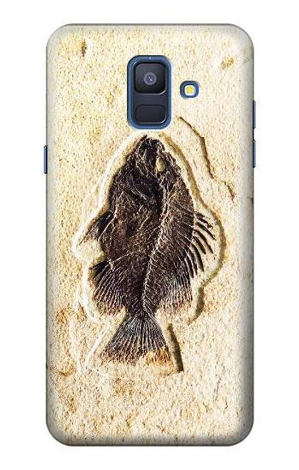 W2562 Fossil Fish Hard Case and Leather Flip Case For Samsung Galaxy A6 (2018)