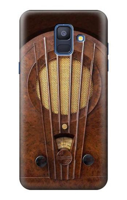 W2655 Vintage Bakelite Deco Radio Hard Case and Leather Flip Case For Samsung Galaxy A6 (2018)