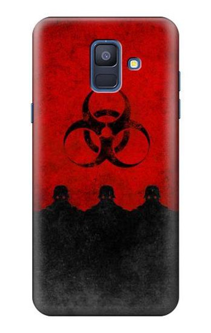 W2917 Biohazards Virus Red Alert Hard Case and Leather Flip Case For Samsung Galaxy A6 (2018)