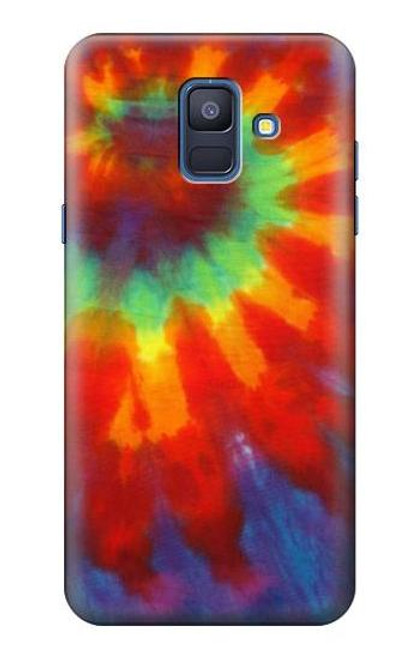 W2985 Colorful Tie Dye Texture Hard Case and Leather Flip Case For Samsung Galaxy A6 (2018)