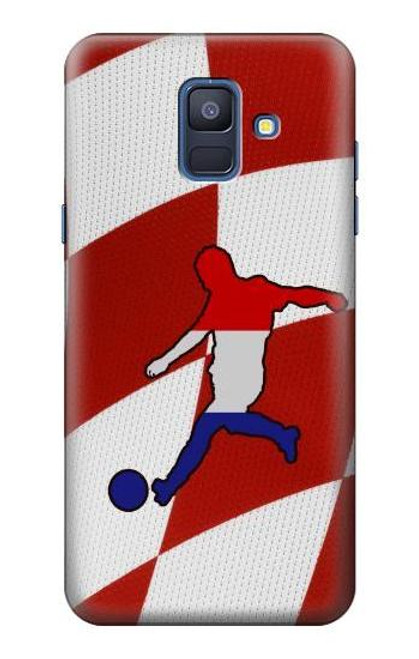 W2993 Croatia Football Soccer Euro 2016 Hard Case and Leather Flip Case For Samsung Galaxy A6 (2018)