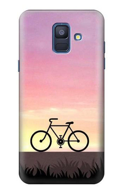 W3252 Bicycle Sunset Hard Case and Leather Flip Case For Samsung Galaxy A6 (2018)