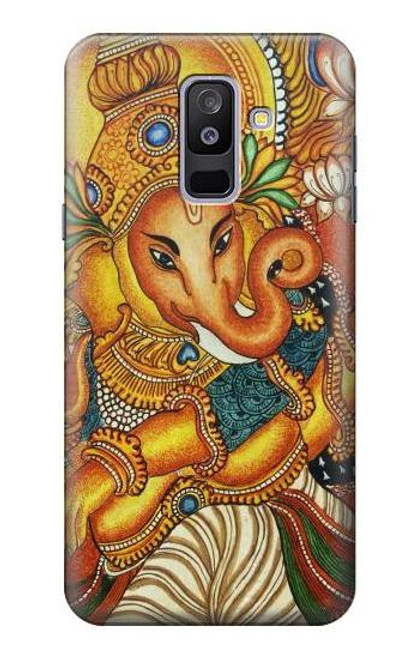 W0440 Hindu God Ganesha Hard Case and Leather Flip Case For Samsung Galaxy A6+ (2018), J8 Plus 2018, A6 Plus 2018