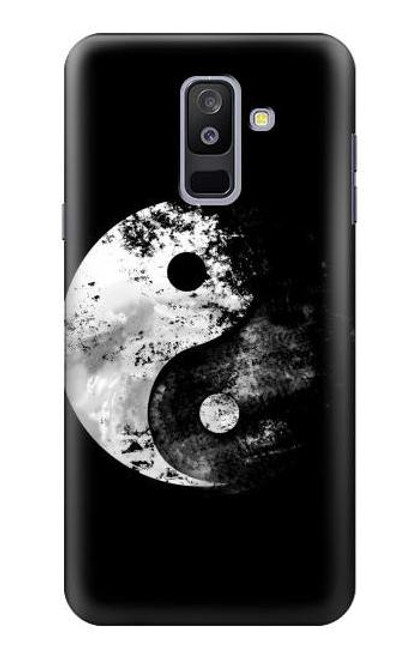 W1372 Moon Yin-Yang Hard Case and Leather Flip Case For Samsung Galaxy A6+ (2018), J8 Plus 2018, A6 Plus 2018