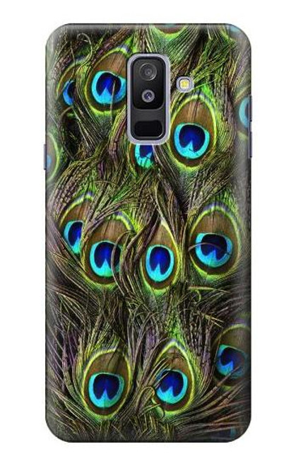 W1965 Peacock Feather Hard Case and Leather Flip Case For Samsung Galaxy A6+ (2018), J8 Plus 2018, A6 Plus 2018