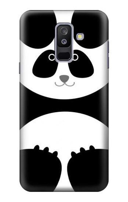 W2085 Panda Minimalist Hard Case and Leather Flip Case For Samsung Galaxy A6+ (2018), J8 Plus 2018, A6 Plus 2018