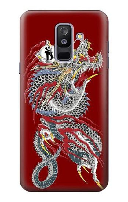 W2104 Yakuza Dragon Tattoo Hard Case and Leather Flip Case For Samsung Galaxy A6+ (2018), J8 Plus 2018, A6 Plus 2018