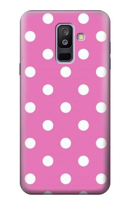 W2358 Pink Polka Dots Hard Case and Leather Flip Case For Samsung Galaxy A6+ (2018), J8 Plus 2018, A6 Plus 2018