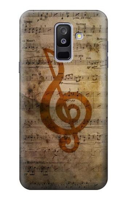 W2368 Sheet Music Notes Hard Case and Leather Flip Case For Samsung Galaxy A6+ (2018), J8 Plus 2018, A6 Plus 2018