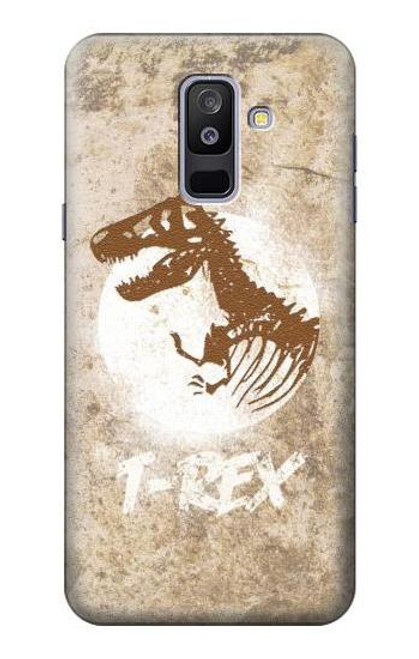 W2372 T-Rex Jurassic Fossil Hard Case and Leather Flip Case For Samsung Galaxy A6+ (2018), J8 Plus 2018, A6 Plus 2018