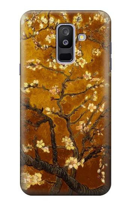 W2663 Yellow Blossoming Almond Tree Van Gogh Hard Case and Leather Flip Case For Samsung Galaxy A6+ (2018), J8 Plus 2018, A6 Plus 2018