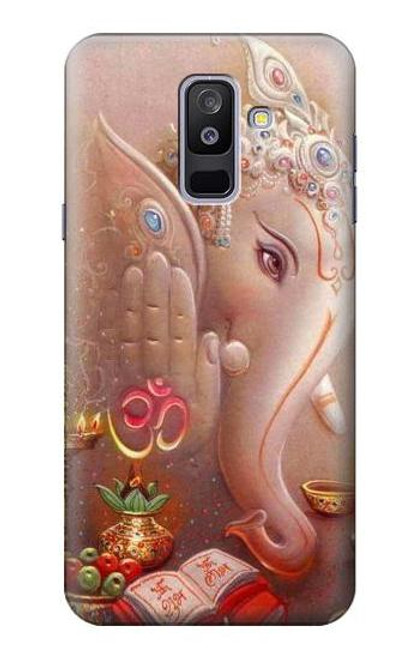 W2678 Hindu God Ganesha Lord of Success Hard Case and Leather Flip Case For Samsung Galaxy A6+ (2018), J8 Plus 2018, A6 Plus 2018