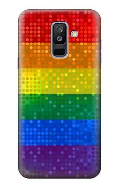 W2683 Rainbow LGBT Pride Flag Hard Case and Leather Flip Case For Samsung Galaxy A6+ (2018), J8 Plus 2018, A6 Plus 2018