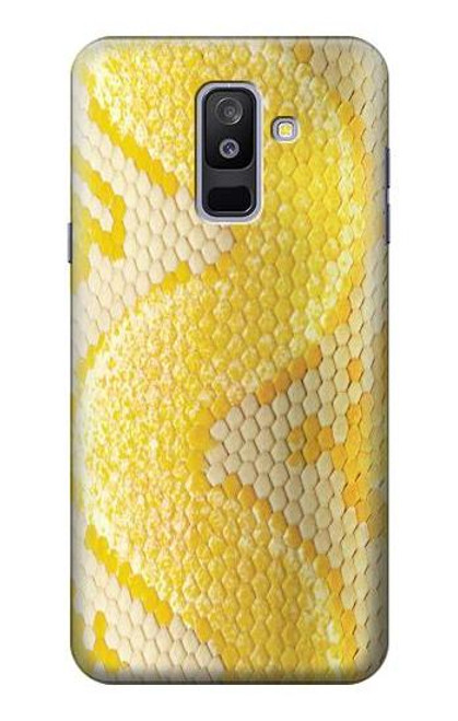 W2713 Yellow Snake Skin Graphic Printed Hard Case and Leather Flip Case For Samsung Galaxy A6+ (2018), J8 Plus 2018, A6 Plus 2018