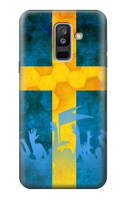 W2990 Sweden Football Soccer Euro 2016 Hard Case and Leather Flip Case For Samsung Galaxy A6+ (2018), J8 Plus 2018, A6 Plus 2018