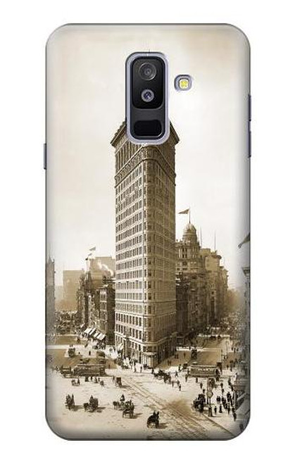 W3046 Old New York Flatiron Building Hard Case and Leather Flip Case For Samsung Galaxy A6+ (2018), J8 Plus 2018, A6 Plus 2018