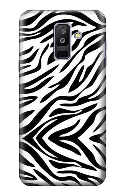 W3056 Zebra Skin Texture Graphic Printed Hard Case and Leather Flip Case For Samsung Galaxy A6+ (2018), J8 Plus 2018, A6 Plus 2018