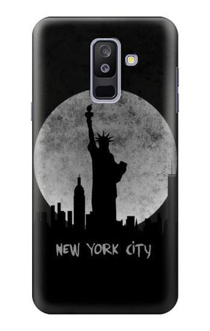 W3097 New York City Hard Case and Leather Flip Case For Samsung Galaxy A6+ (2018), J8 Plus 2018, A6 Plus 2018