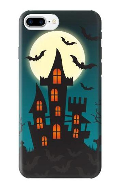 W3268 Halloween Festival Castle Hard Case and Leather Flip Case For iPhone 7 Plus, iPhone 8 Plus