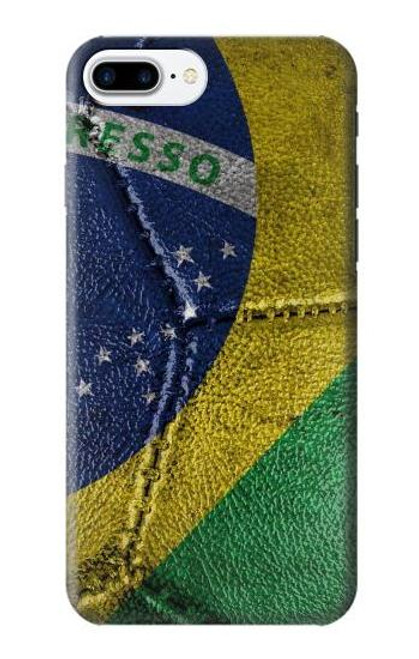 W3297 Brazil Flag Vintage Football Graphic Hard Case and Leather Flip Case For iPhone 7 Plus, iPhone 8 Plus