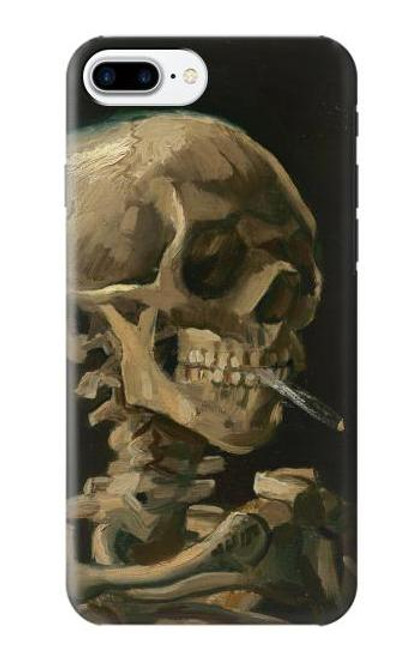 W3358 Vincent Van Gogh Skeleton Cigarette Hard Case and Leather Flip Case For iPhone 7 Plus, iPhone 8 Plus