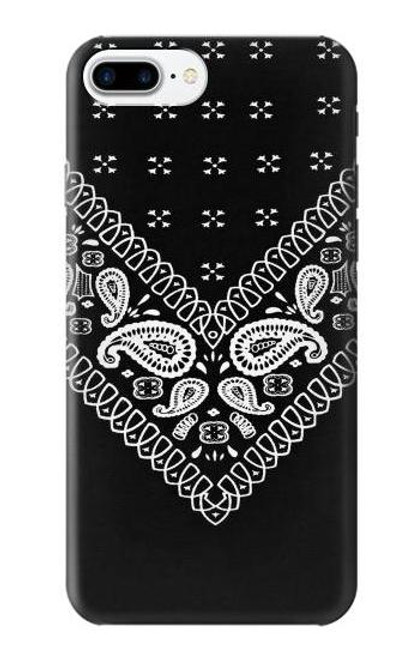 W3363 Bandana Black Pattern Hard Case and Leather Flip Case For iPhone 7 Plus, iPhone 8 Plus