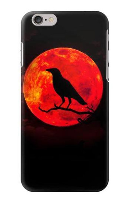 W3328 Crow Red Moon Hard Case and Leather Flip Case For iPhone 6 6S