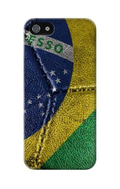 W3297 Brazil Flag Vintage Football Graphic Hard Case and Leather Flip Case For iPhone 5C