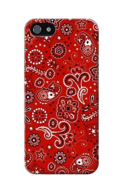 W3354 Red Classic Bandana Hard Case and Leather Flip Case For iPhone 5C
