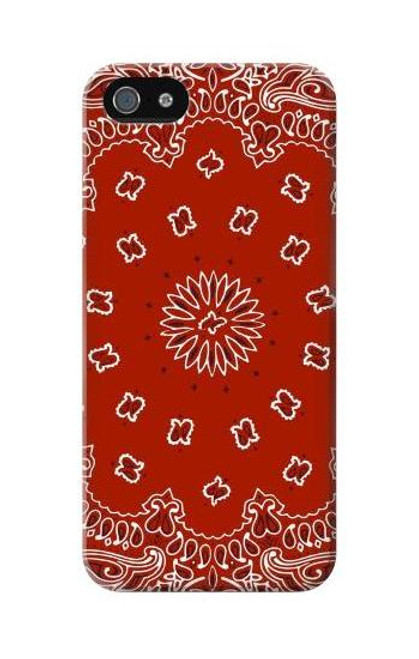 W3355 Bandana Red Pattern Hard Case and Leather Flip Case For iPhone 5C