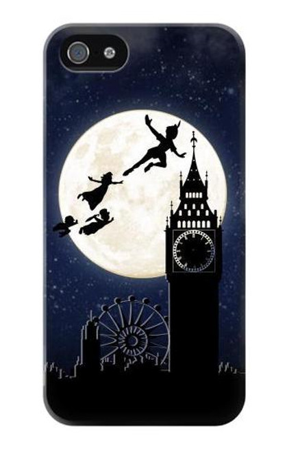 W3249 Peter Pan Fly Full Moon Night Hard Case and Leather Flip Case For iPhone 4 4S