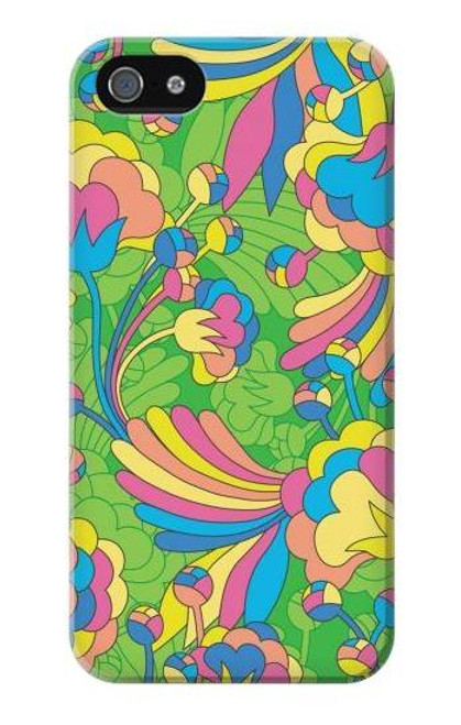 W3273 Flower Line Art Pattern Hard Case and Leather Flip Case For iPhone 4 4S