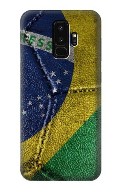 W3297 Brazil Flag Vintage Football Graphic Hard Case and Leather Flip Case For Samsung Galaxy S9 Plus