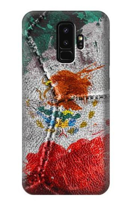 W3314 Mexico Flag Vinatage Foorball Graphic Hard Case and Leather Flip Case For Samsung Galaxy S9 Plus