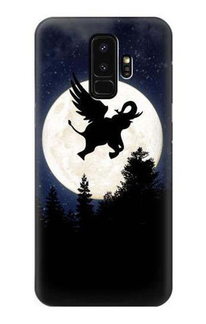 W3323 Flying Elephant Full Moon Night Hard Case and Leather Flip Case For Samsung Galaxy S9 Plus