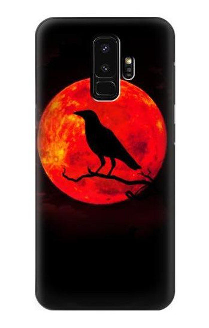 W3328 Crow Red Moon Hard Case and Leather Flip Case For Samsung Galaxy S9 Plus