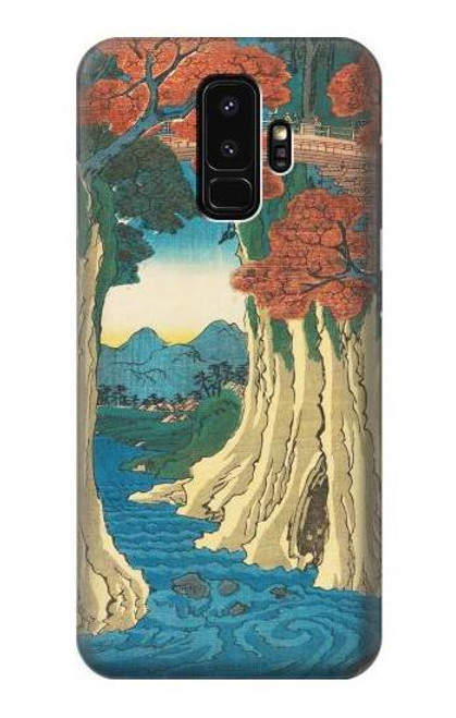 W3348 Utagawa Hiroshige The Monkey Bridge Hard Case and Leather Flip Case For Samsung Galaxy S9 Plus