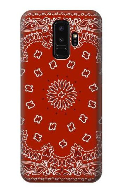 W3355 Bandana Red Pattern Hard Case and Leather Flip Case For Samsung Galaxy S9 Plus