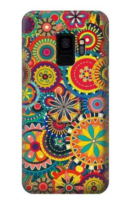 W3272 Colorful Pattern Hard Case and Leather Flip Case For Samsung Galaxy S9