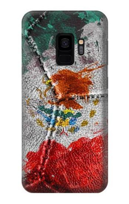 W3314 Mexico Flag Vinatage Foorball Graphic Hard Case and Leather Flip Case For Samsung Galaxy S9