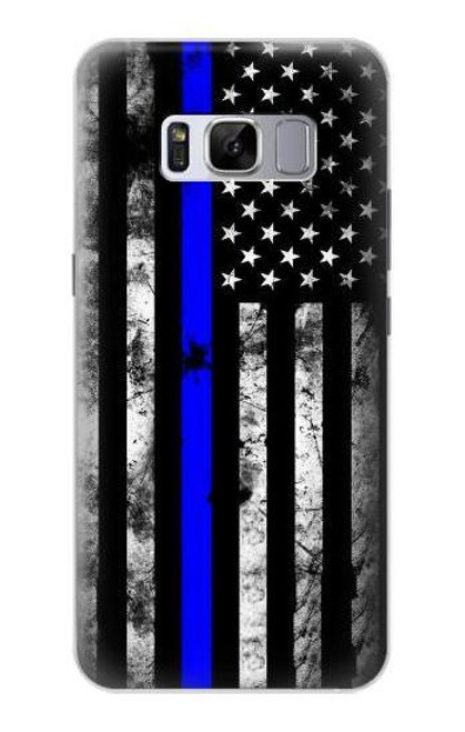 W3244 Thin Blue Line USA Hard Case and Leather Flip Case For Samsung Galaxy S8 Plus