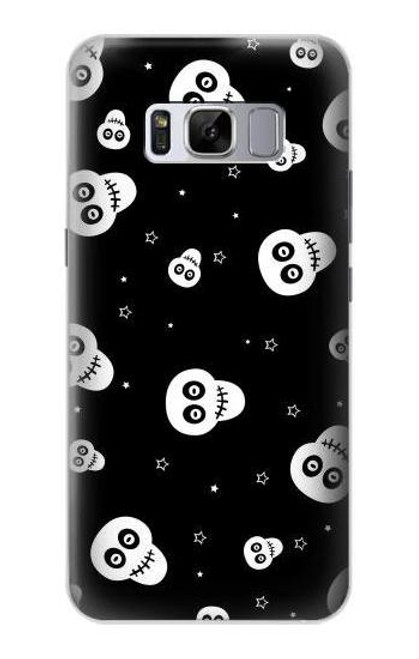 W3261 Smile Skull Halloween Pattern Hard Case and Leather Flip Case For Samsung Galaxy S8 Plus