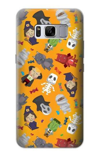 W3275 Cute Halloween Cartoon Pattern Hard Case and Leather Flip Case For Samsung Galaxy S8 Plus