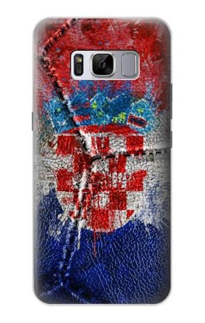 W3313 Croatia Flag Vintage Football Graphic Hard Case and Leather Flip Case For Samsung Galaxy S8 Plus