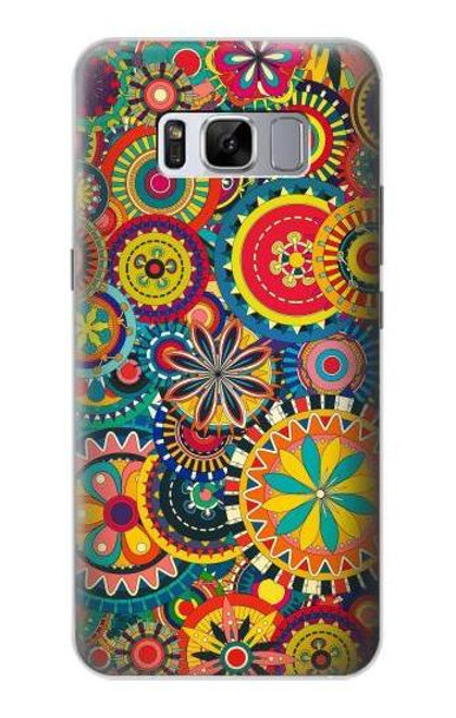 W3272 Colorful Pattern Hard Case and Leather Flip Case For Samsung Galaxy S8