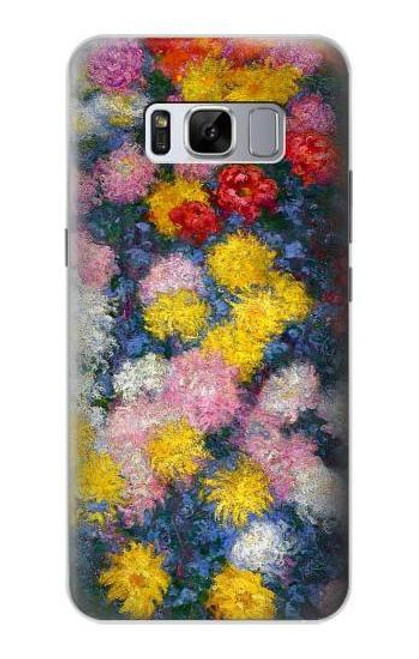 W3342 Claude Monet Chrysanthemums Hard Case and Leather Flip Case For Samsung Galaxy S8