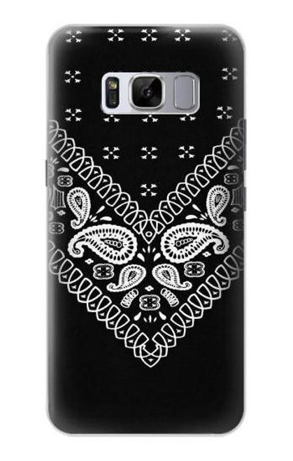 W3363 Bandana Black Pattern Hard Case and Leather Flip Case For Samsung Galaxy S8