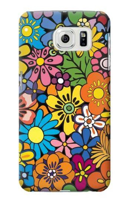 W3281 Colorful Hippie Flowers Pattern Hard Case and Leather Flip Case For Samsung Galaxy S7 Edge
