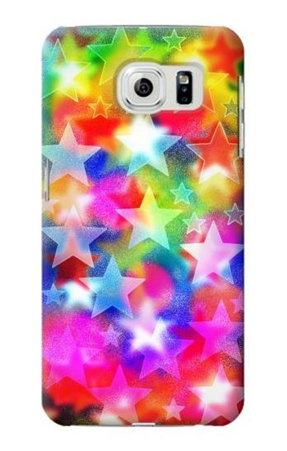 W3292 Colourful Disco Star Hard Case and Leather Flip Case For Samsung Galaxy S6 Edge